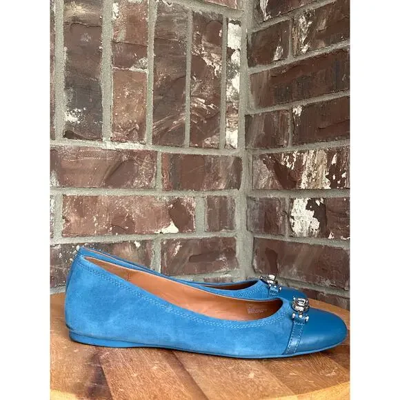 Coach Leila Ballet Suede - Ink Blue Size 11B - Picture 4 of 8